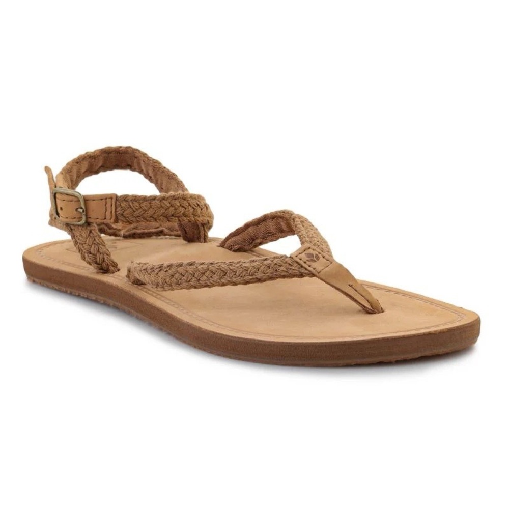 Reef Women’s Gypsy Flip Flop Thong Sandals Size 11 Leather Macrame Ankle Strap